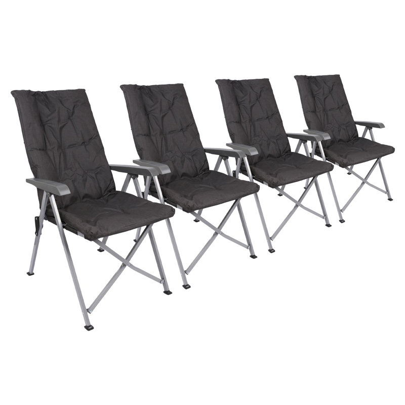 Harbour Housewares - Padded Reclining Folding Chairs, Black