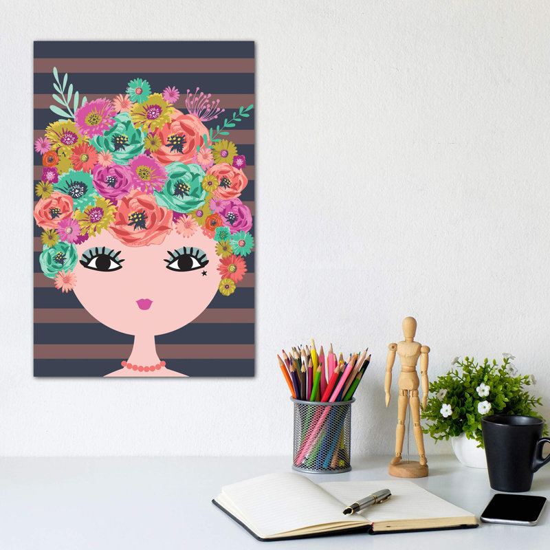 «Everyday Peggy Sue I» par Lisa White boutons - impression d'art graphique, Pas de tapis, Toile tendue