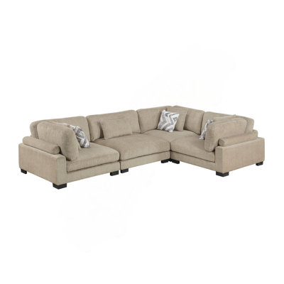 Ensemble de canapé modulaire contemporain 4 pièces rembourré en microfibre