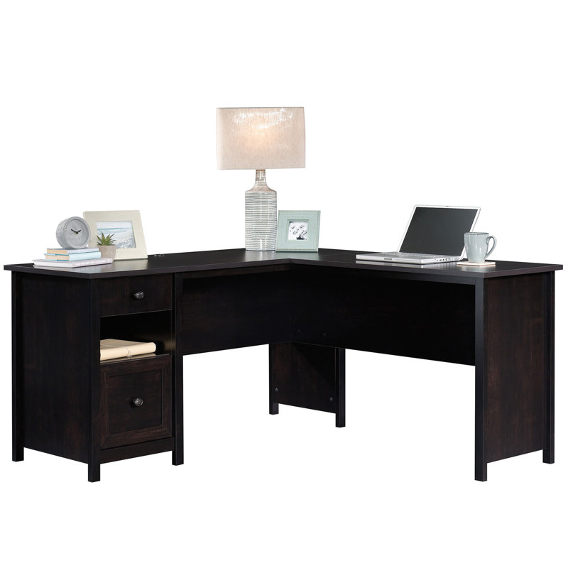 Bureau en L, finition noire