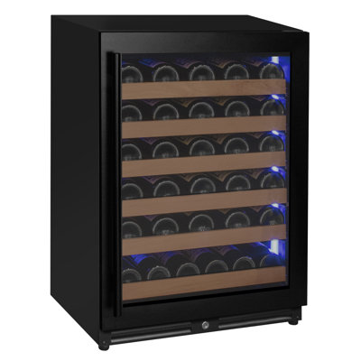 51 Bottle Single Zone Right Hinge Black Wine Refrigerator