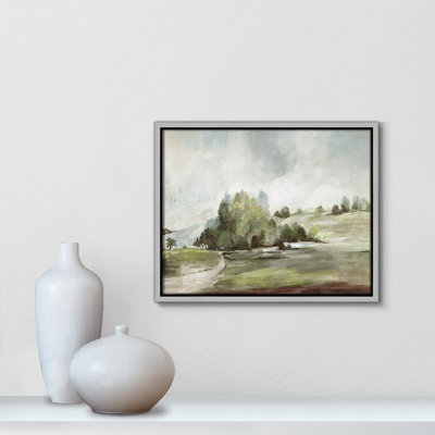 «Green Country Road» par Allison Pearce - reproduction encadrée sur toile