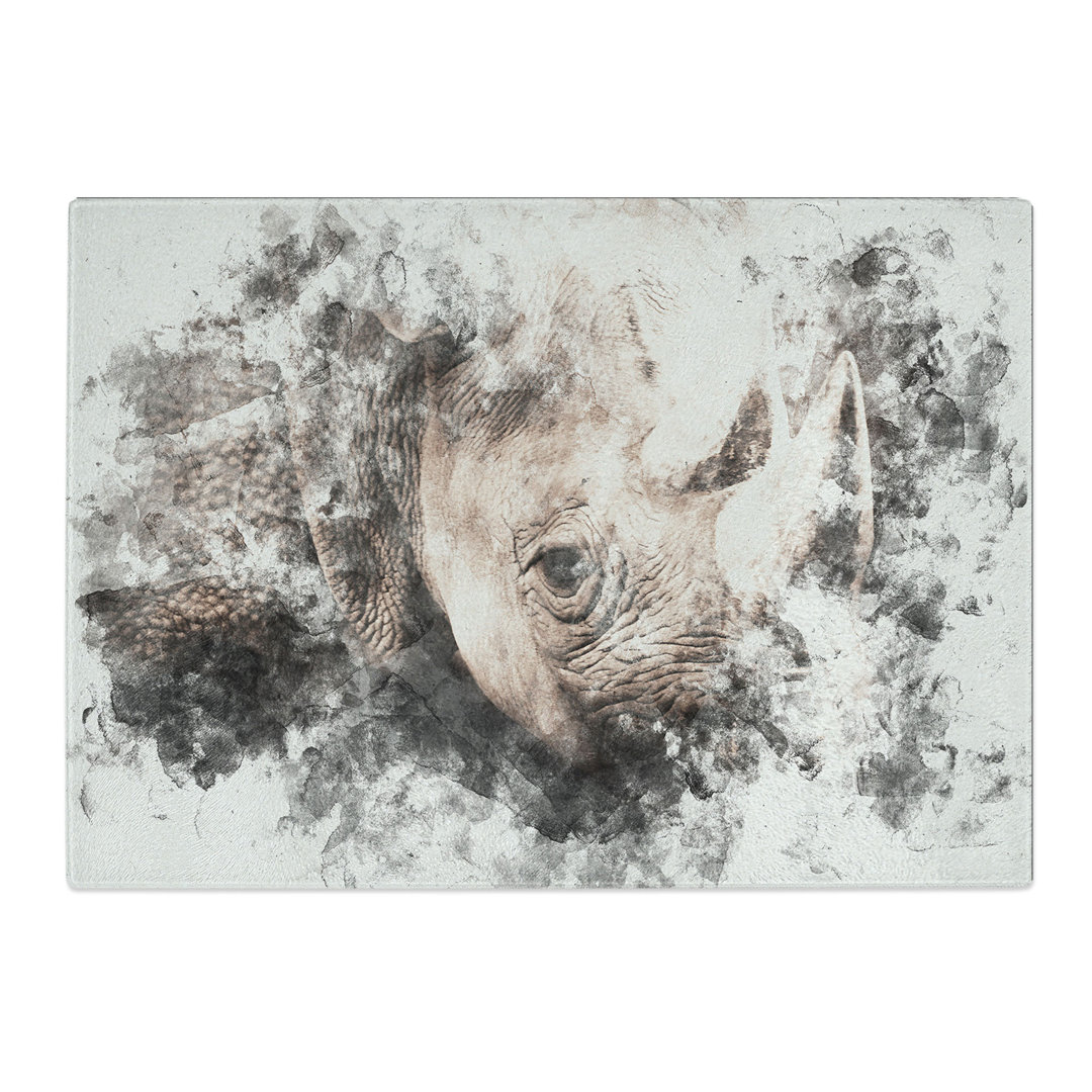 Tempered Glass the Gaze of the Rhino Chopping Board