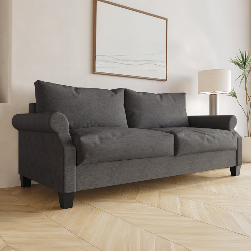 Canapé de réception en tissu Mayner, Gris foncé
