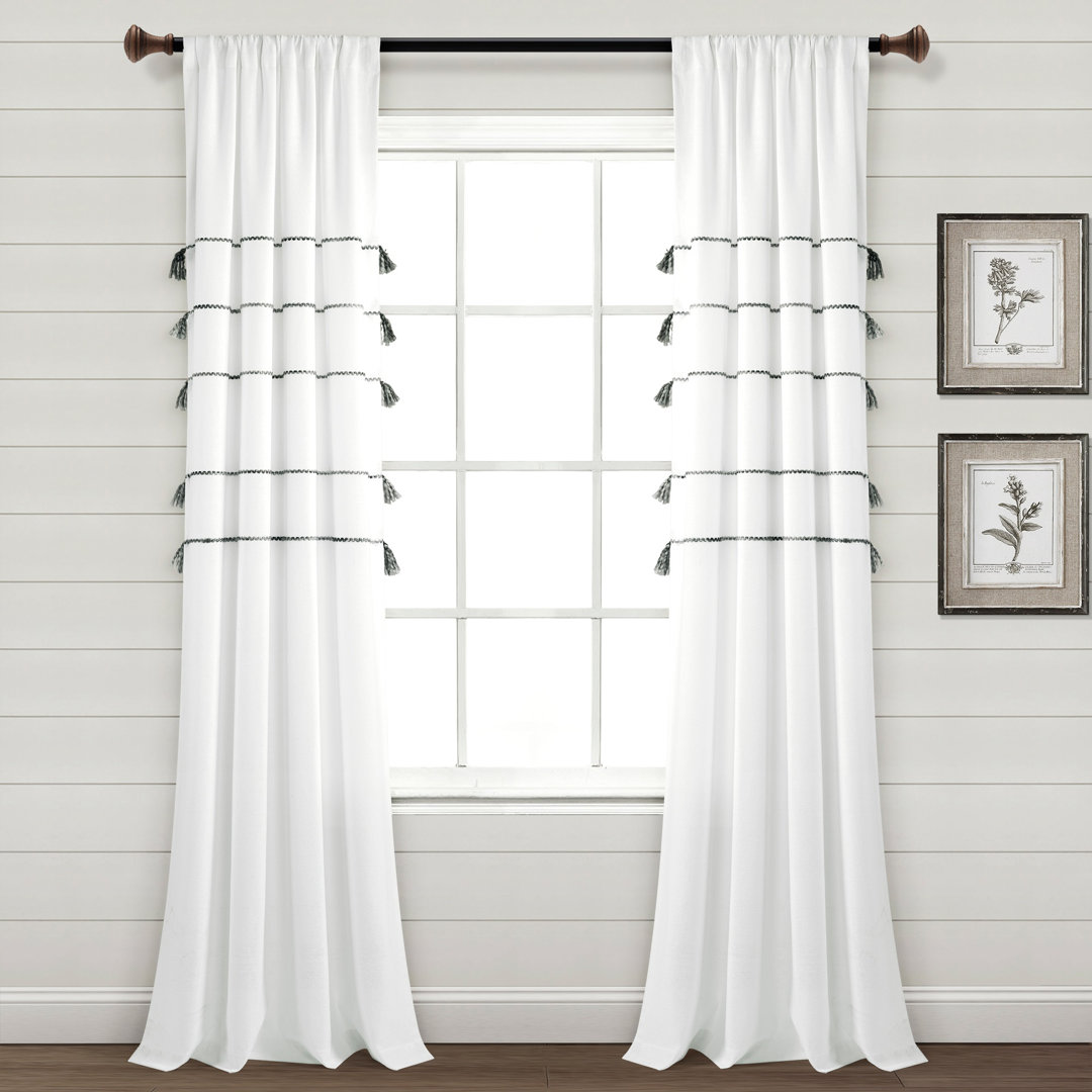 Cotton Blend Curtain Pair Lush Decor Curtain