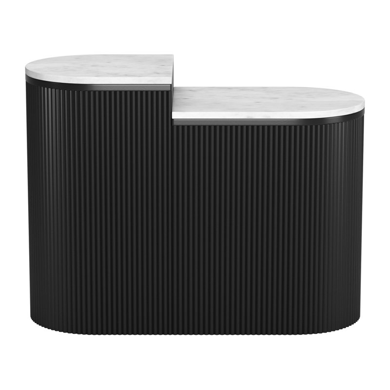 Doha Black and White Marble Top 2-Piece Coffee Table Set