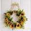Handcrafted Faux Sunflower 35cm Wreath