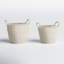 Cotton Fabric Handmade Decorative and Functional Storage Basket with Handles