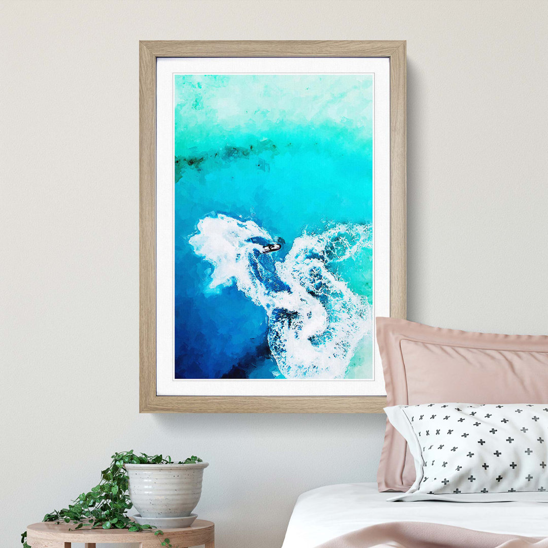 Jet Ski in the Maldives in Abstract - Framed Print