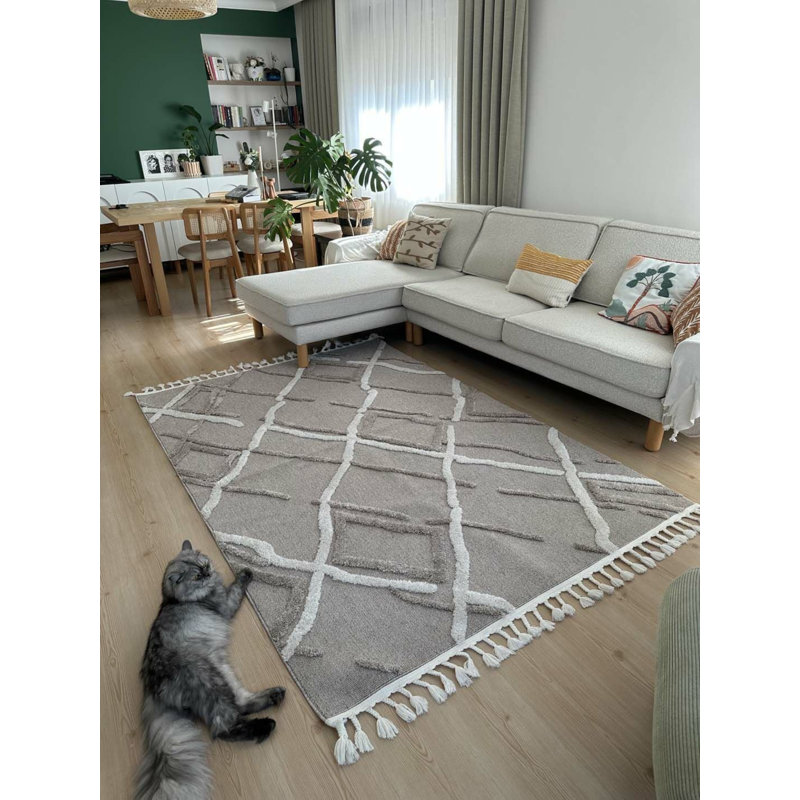 Tapis avec envers antidérapant Tivan, Rectangle 3 pi 11 po x 5 pi 11 po