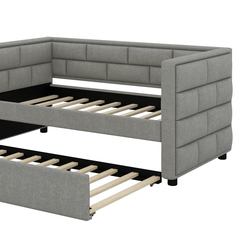 Lit de jour simple avec couchette et lit rembourré avec dossier rembourré