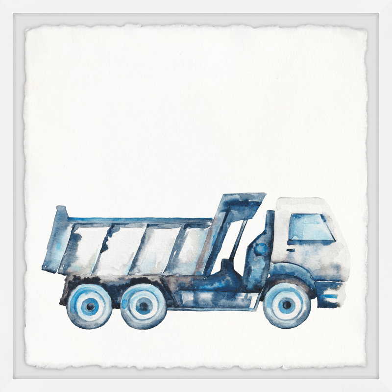 Excavator and Truck Triptych, ensemble de 3 pièces, reproduction encadrée, H 12 po x L 12 po x l 1,5 po