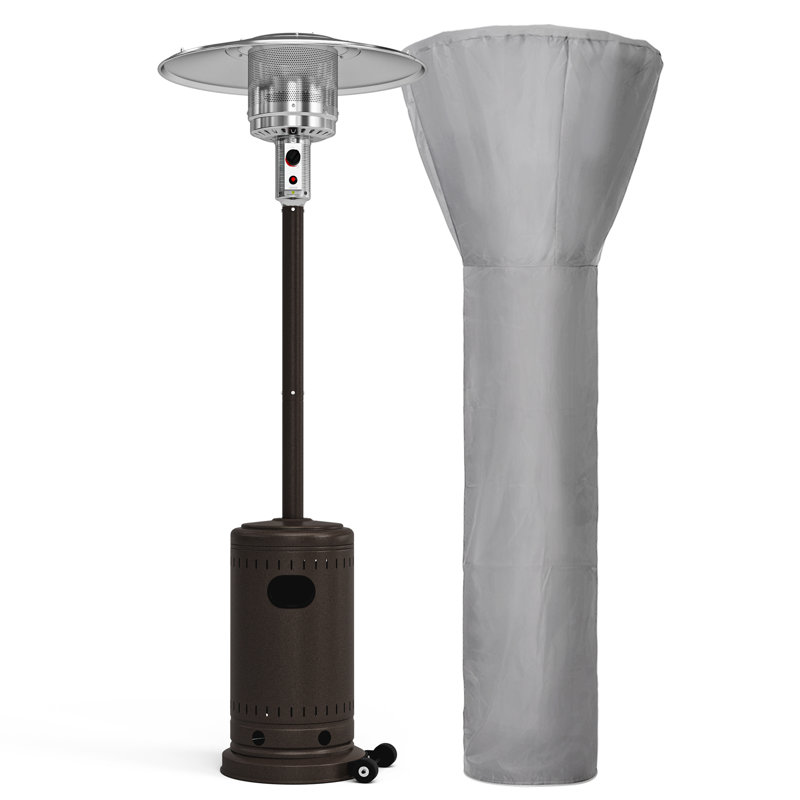 48000 BTU Propane Standing Patio Heater with Wheels, Bronze/Black