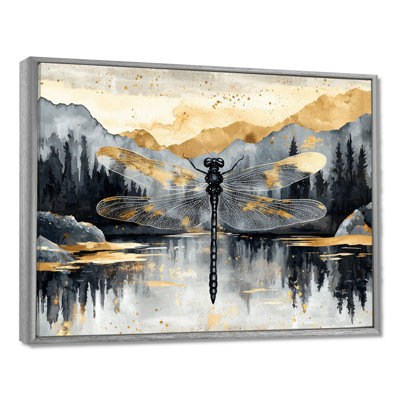 Golden Dragon Guardian Of The Pond II - Libellule, art mural