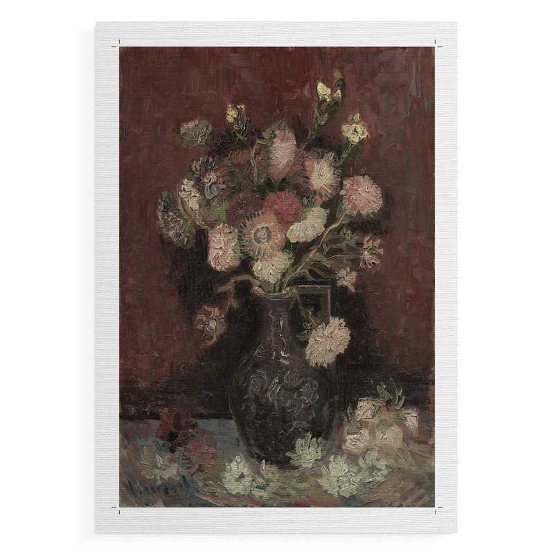 Impression florale rétro CXIV - reproduction de toile seulement - non encadrée, H 12 po x l 8 po