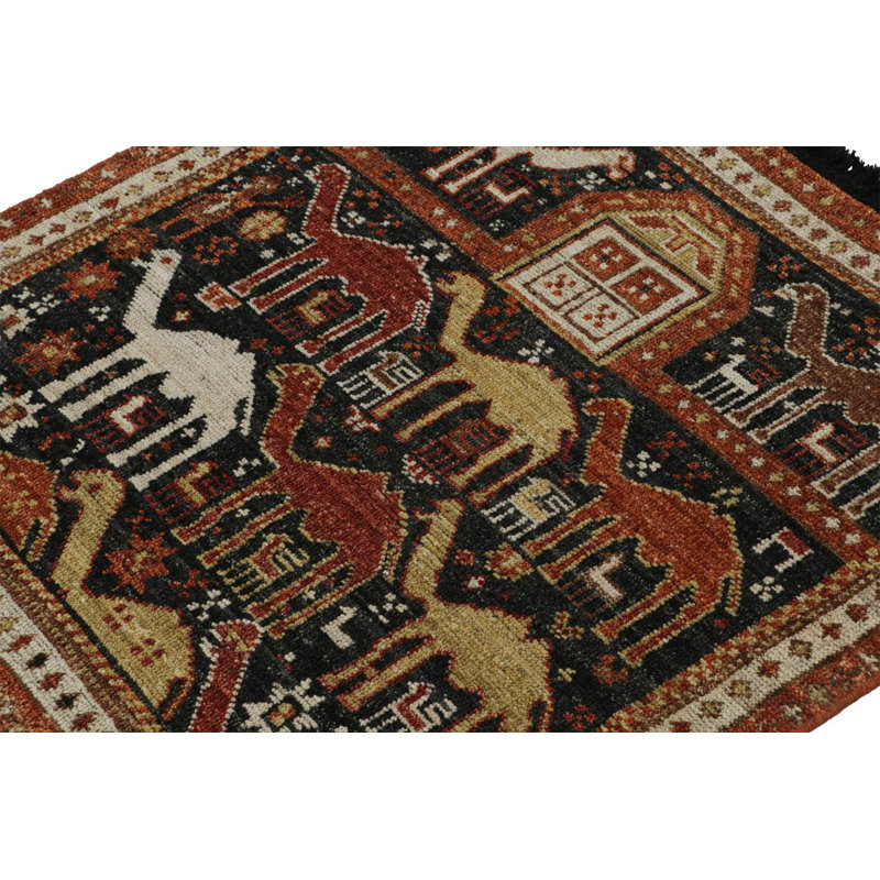 One-of-a-Kind Hand Knotted Area Rug, Square 3'1"