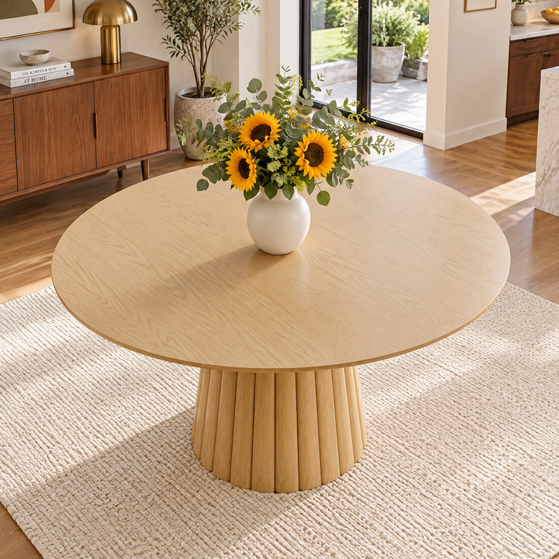 Table de salle à manger en bois massif, H 30 po x L 60 po x l 60 po, Chêne