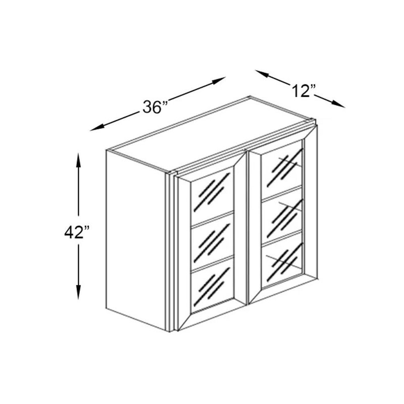 Slim White Shaker Plywood Wall Cabinet with Glass Doors