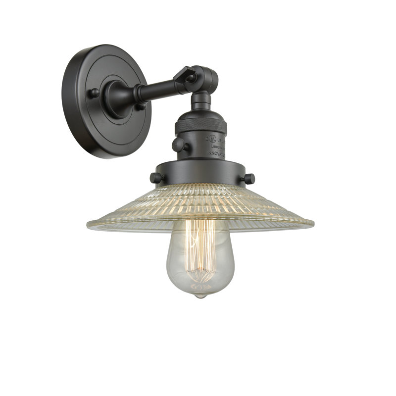 Gartner Armed Sconce, 3.5 Watt Vintage LED Bulb, Oil Rubbed Bronze, Clear