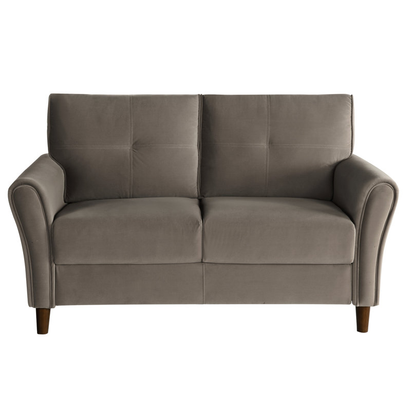 Velours brun avec coussin de siège amovible et dossier rembourré moderne