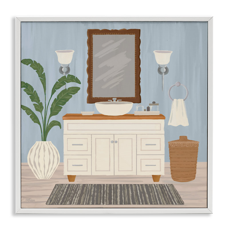 Lavabo pour salle de bain «Unwind and Refresh», estampe numérique, design par Cat Thurman Designs, H 24 po x l 24 po