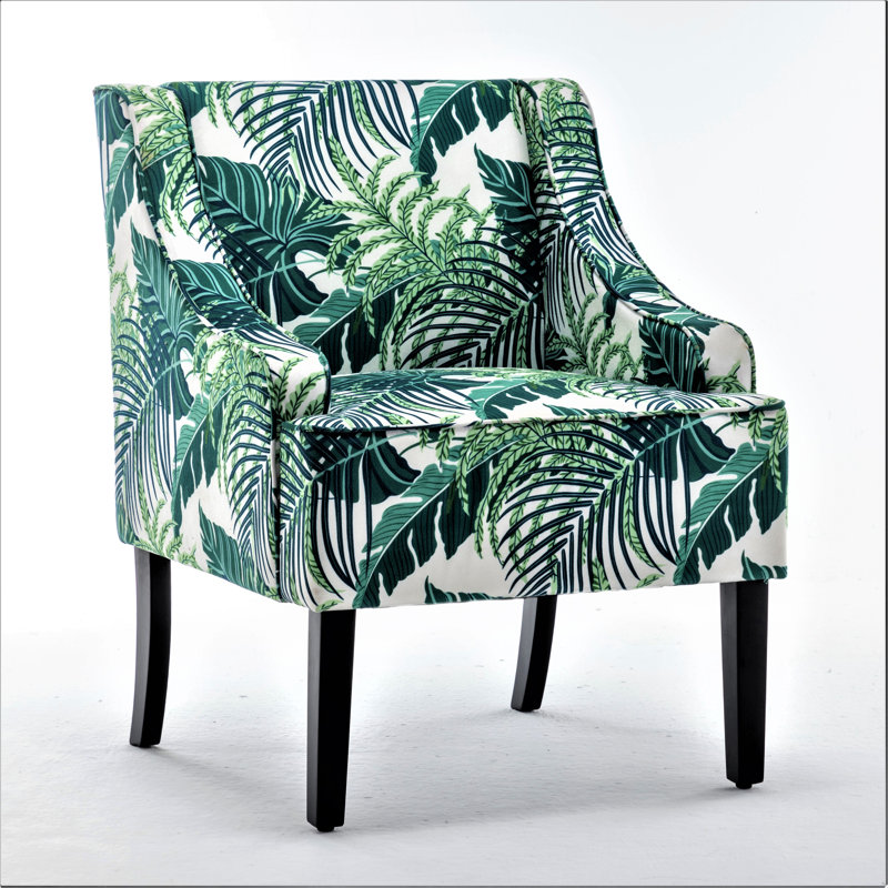 Gartenbush Upholstered Armchair, Leafy Print Microfiber/Microsuede