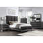 Meuble de chambre à coucher moderne de style classique avec 1 tiroir et 5 tiroirs en similicuir gris