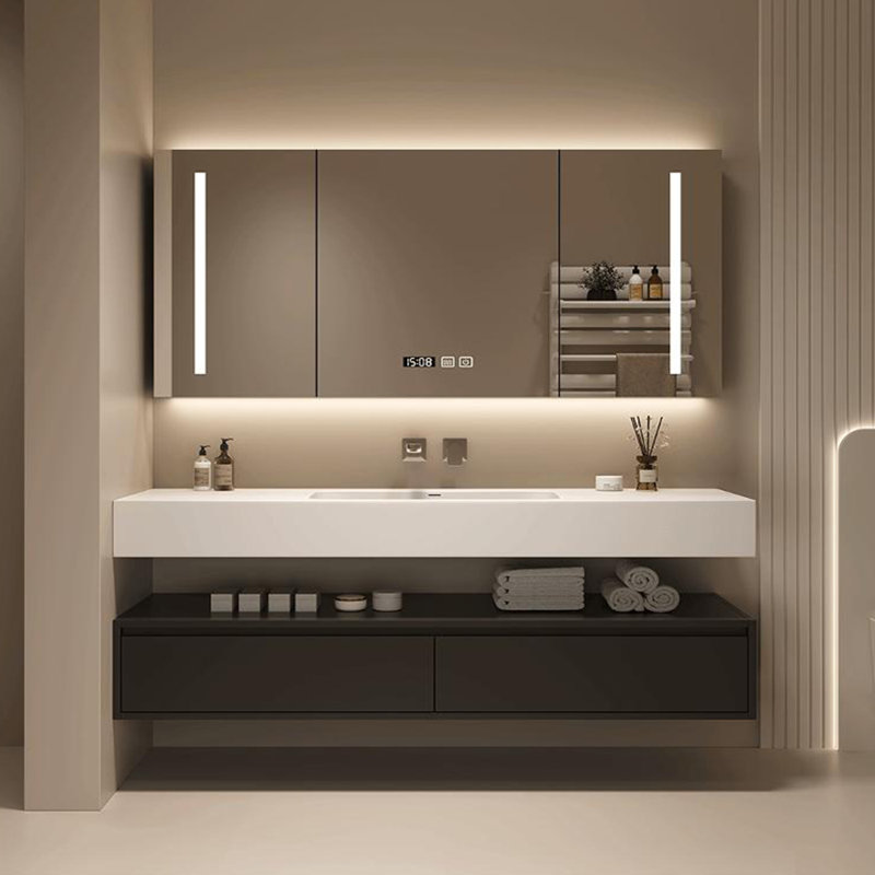 Simple design bathroom cabinet, Black