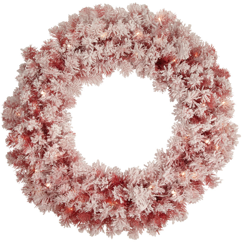 Guirlande de Noël artificielle rouge pré-éclairée, 36" x 36"