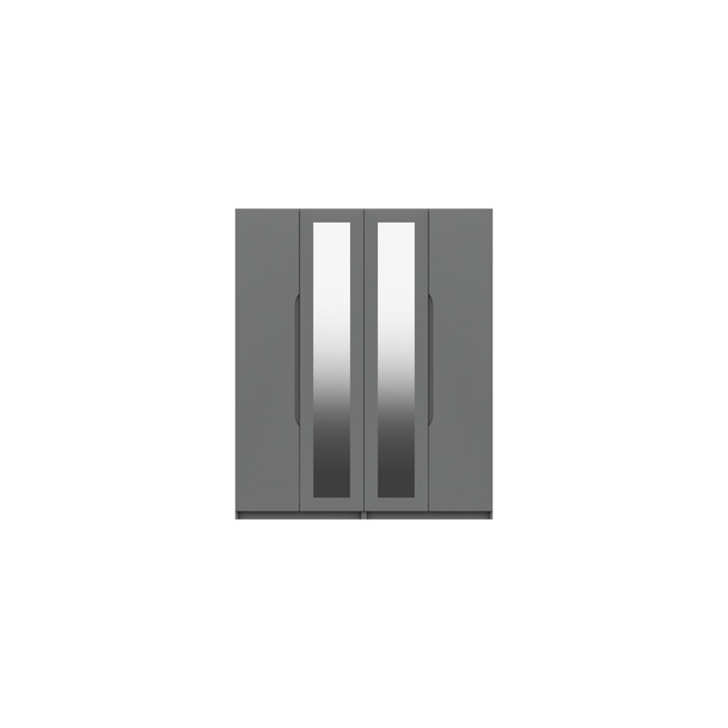 Alianys 4 Door Manufactured Wood Wardrobe, Dust Grey Gloss