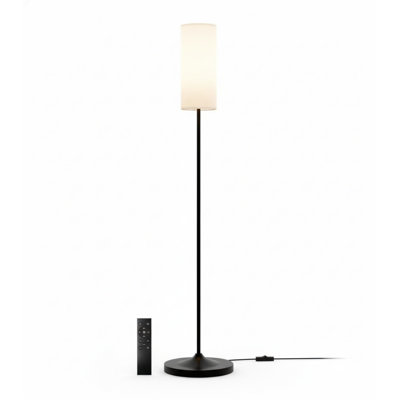 Grande lampe sur pied à intensité variable, ampoule DEL 12 W avec abat-jour, interrupteur au pied, pôle de température de couleur personnalisé à distance pour la chambre à coucher, le bureau, les enfants et le salon, noir