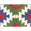 Tapis unique en laine noué à la main de style années 1960 de 6 pi 1 po x 7 pi 10 po vert / rouge / bleu