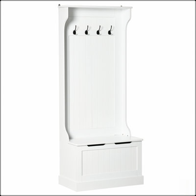 Porte-manteau multifonctionnel avec porte-manteau, banc de rangement et rangement pour une gestion efficace de l'entrée