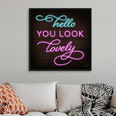 «Neon Hello Mollie B.», reproduction d'art sur toile tendue