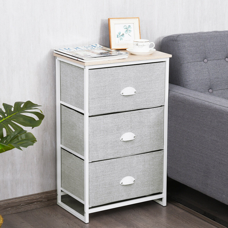 Plains 18'' W Metal Nightstand, Gray
