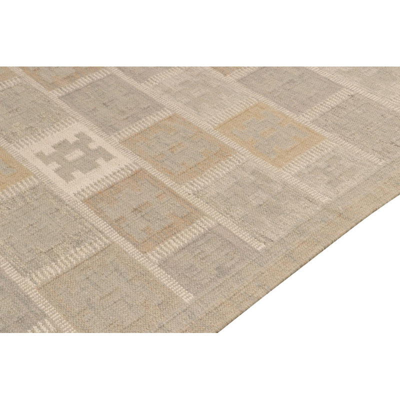 Scandinavian Wool Geometric Area Rug, Rectangle 5' x 8'