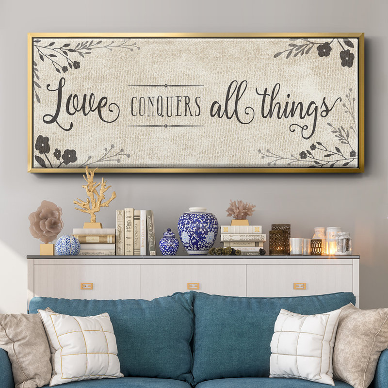 Love Conquers - toile encadrée, H 8 po x l 20 po