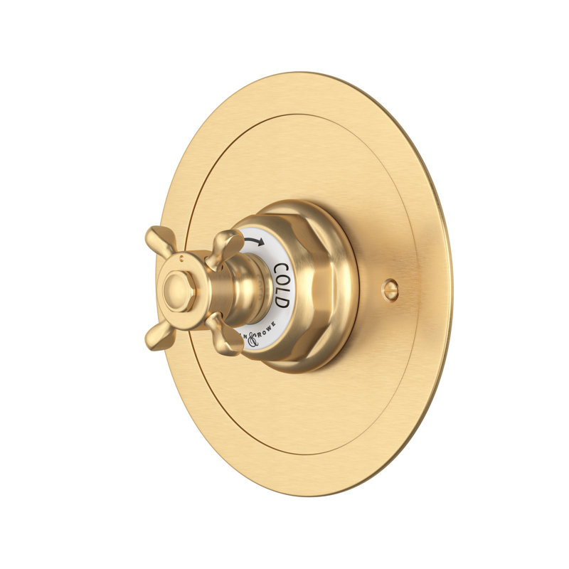 Edwardian™ Era 3/4" Round Thermostatic Trim without Volume Control, Satin English Gold