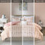 Édredon élégant rosé et métallique avec coussins géométriques double / grand orné-116011761-116011757