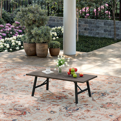 Bular Rectangular Metal Outdoor Coffee Table , 32.8'' in. W 47.2'' in. D