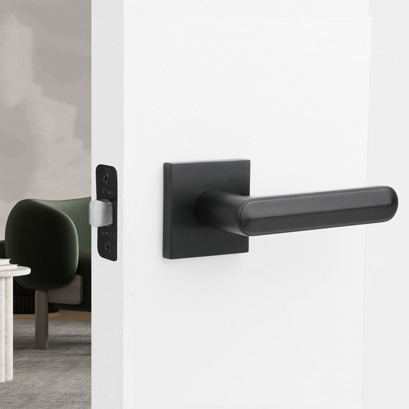 Levier de porte intérieur moderne Beaux, Gauche, Noir mat, Mannequin