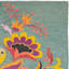 Tapis bleu / multicolore en laine touffeté à la main Jahiem-354027148
