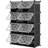 Expandable 8-Tier Shoe Rack Organizer with Door – Modular Shoe Storage Cabinet with PVC Shelves, Stackable, Dustproof, Space-Saving, Holds 32 Pairs, for Entryway, Hallway, Closet, Bedroom-1403638330