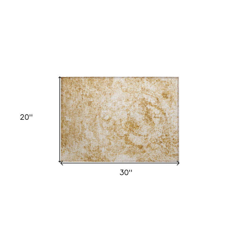 Tapis extérieur lavable antidérapant 2 pi x 3 pi crème et doré