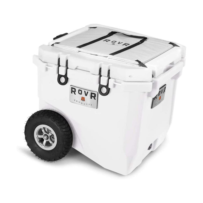 RovR 45 Quarts Ice Chest with wheels, White