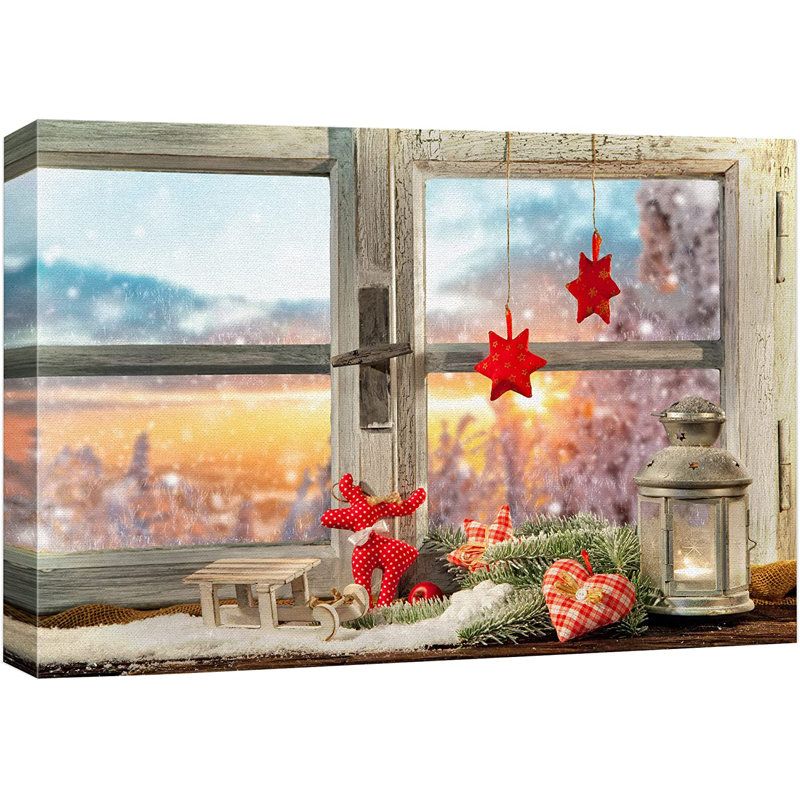 «Christmas Holiday Celebration», impression sur toile tendue, H 12 po x l 18 po x P 1,5 po