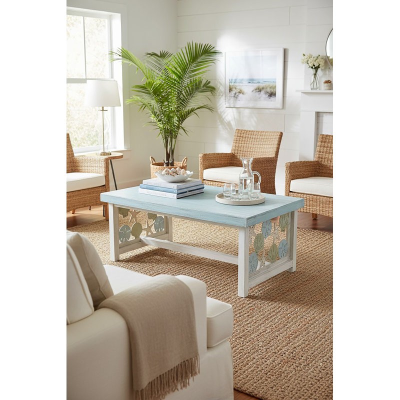 Table basse rectangulaire en fer avec un design à coquilles multiples