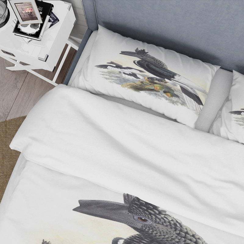 Black/Grey/White Microfiber Duvet Cover Set, Twin Duvet Cover + 1 Standard Sham