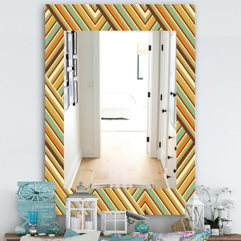 Miroir mural pour salle de bain/meuble-lavabo rétro ondulations square, H 39,4 po x l 29,5 po