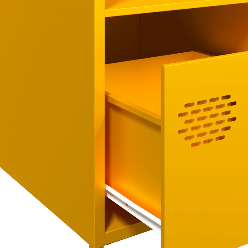 Rumaisah 103.5cm H x 35cm W Bookcase, Mustard Yellow